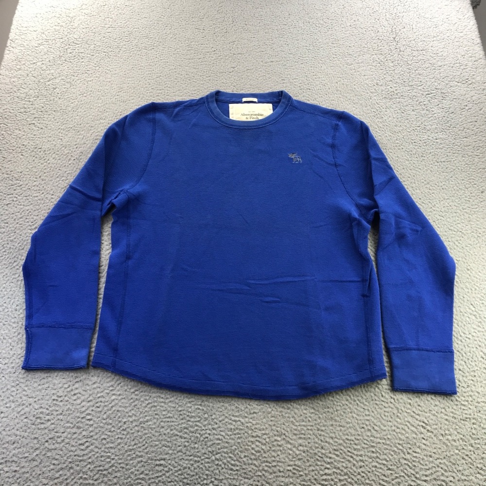 Vintage Y2K Abercrombie & Fitch Shirt Mens 2XL Blue Thermal Waffle Knit Muscle